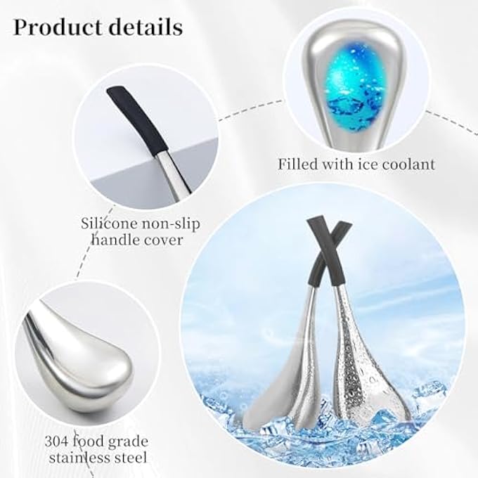 STRBOXONG ICE GLOBES FOR FACE, 2PCS ICE GLOBES FACIAL SKIN CARE TOOLS FOR WOMEN FACE EYES, STAINLESS STEEL FACE BEAUTY CRYO STICKS FOR PUFFY EYES FACIALS GIRLS LADIES - Image 3